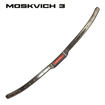 Накладка на задний бампер серебро красный лого для Москвич 3